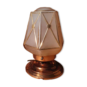 Lampe art déco salon cuivre tulipe
