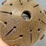 Small ceramic wall lamp (can also be used as a table lamp) space age style. Danish 1970s