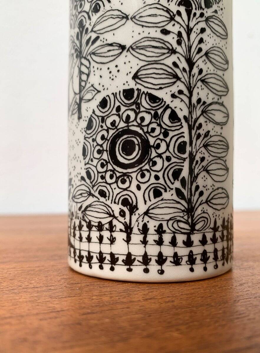 Danish Flora vase from the mid-century by Bjørn Wiinblad for Nymölle Denmark, 1960s.