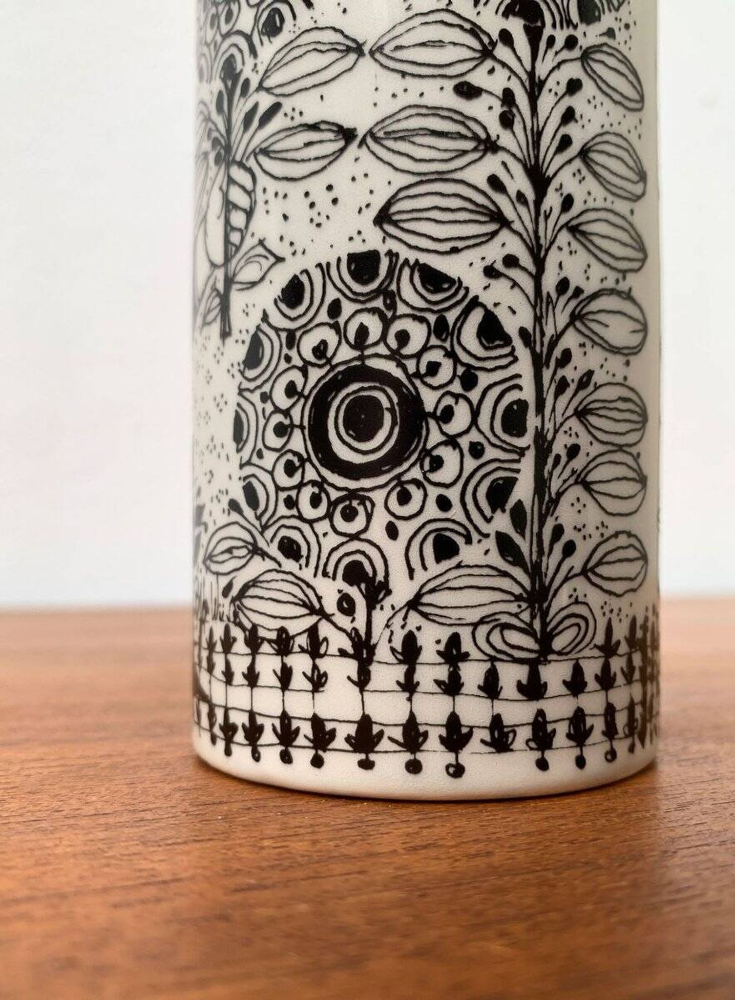 Danish Flora vase from the mid-century by Bjørn Wiinblad for Nymölle Denmark, 1960s.