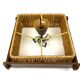 Rare lampe de plafond originale Temde Mid Century Danish Modern en chêne et sisal