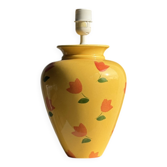 Large yellow lamp base with orange tulip shades, H46 D24