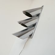 Italian mid-century three tube directional wall light