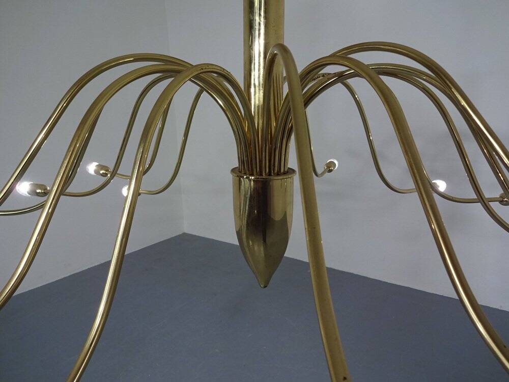 Large Italian brass chandelier, 1960s
