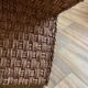 Vintage woven rope and rattan coffee table with 4 stools