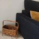 Vintage magazine rack in rattan/wood