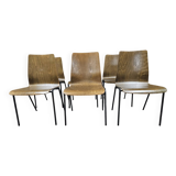Lot of 6 Hiller stackable chairs 1970