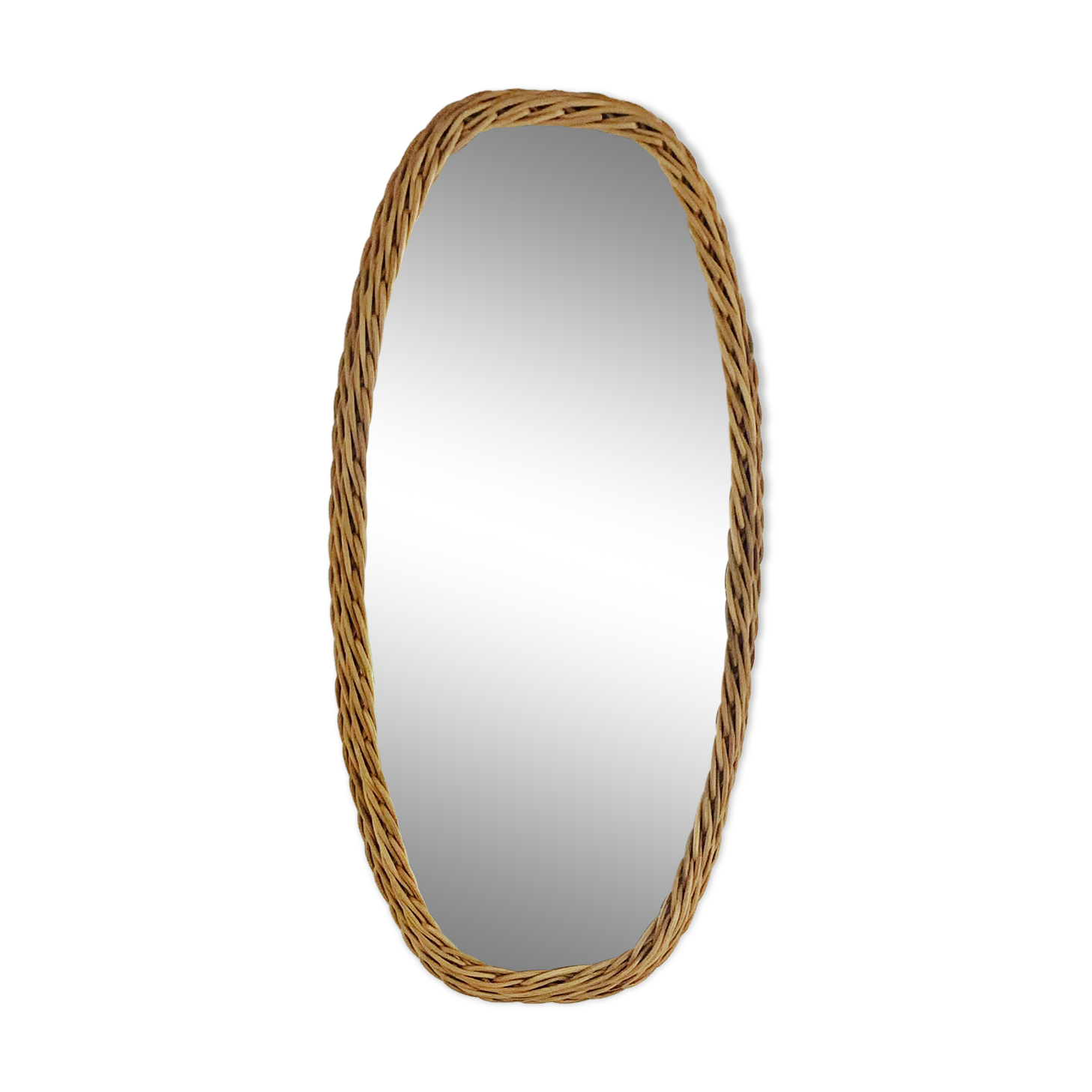 Miroir vintage en osier