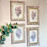Set of 4 Italian floral frames
