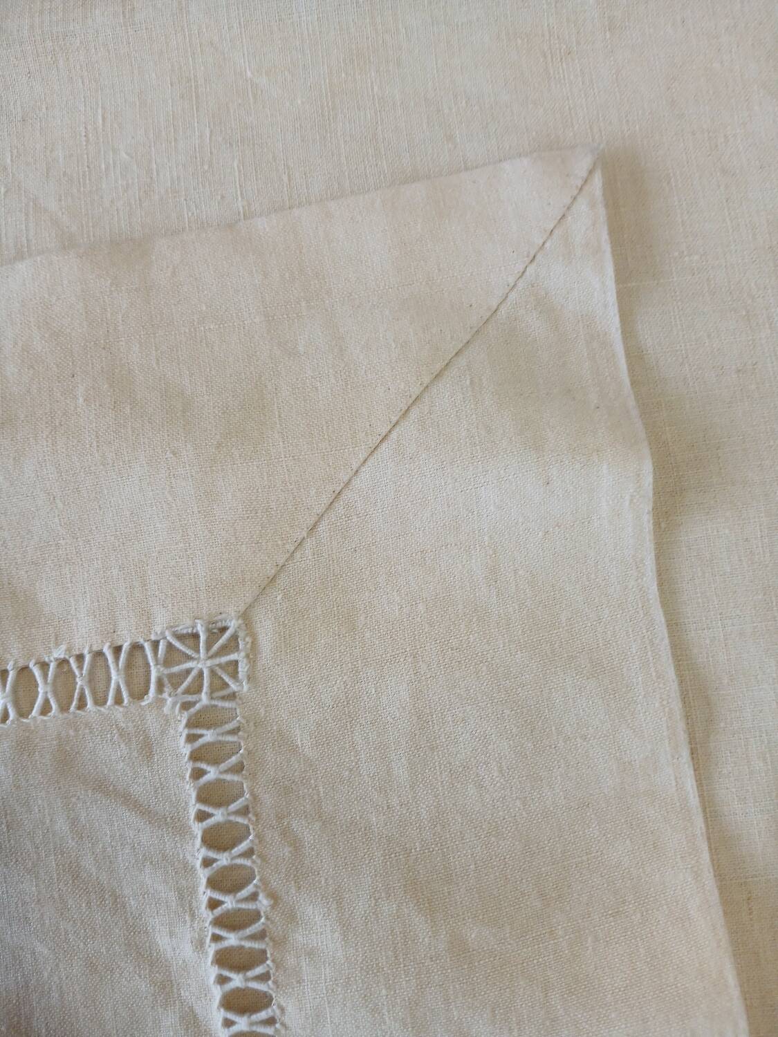 Pure linen canvas sheet/tablecloth/curtain "Blue flower"