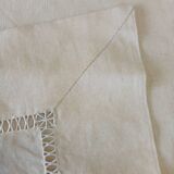 Pure linen canvas sheet/tablecloth/curtain "Blue flower"