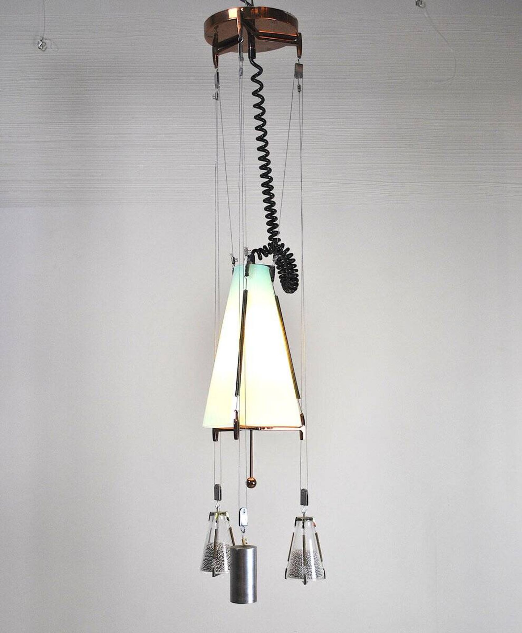 Ceiling lamp in glass, United States, 1950s