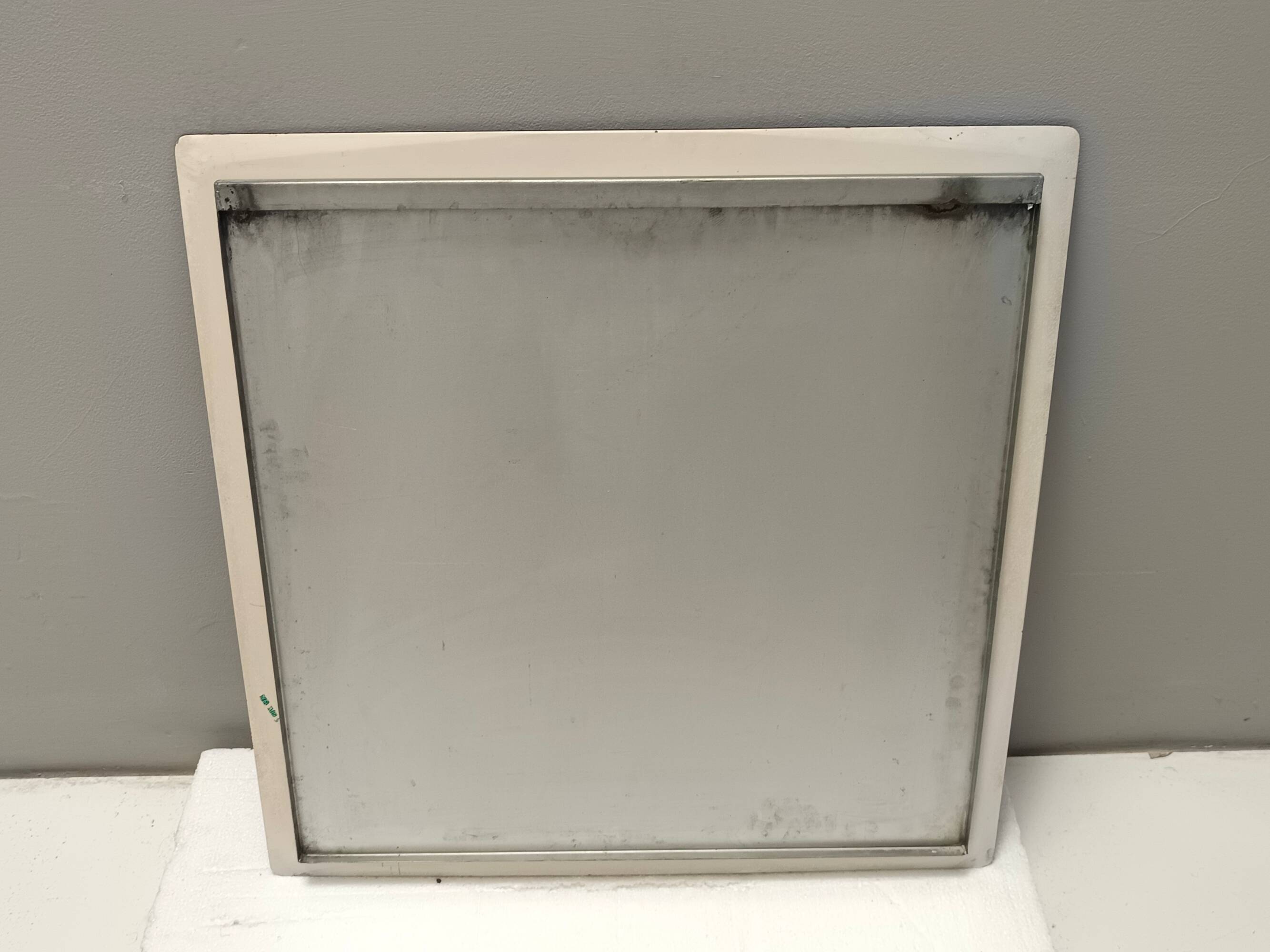 Postmodern Square Beige Wall Mirror with a Beveled Glass, Italy