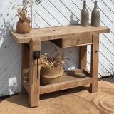 Antique workbench in raw solid wood