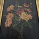 Pair of still lifes, oils on cardboard, late 19th century, bouquets of flowers