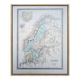 Suède et Norvège, carte ancienne, imprimée en 1852.