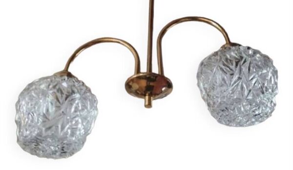 Lustre vibtage en cristal et bronze