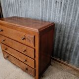 Vintage art deco style solid wood chest of drawers