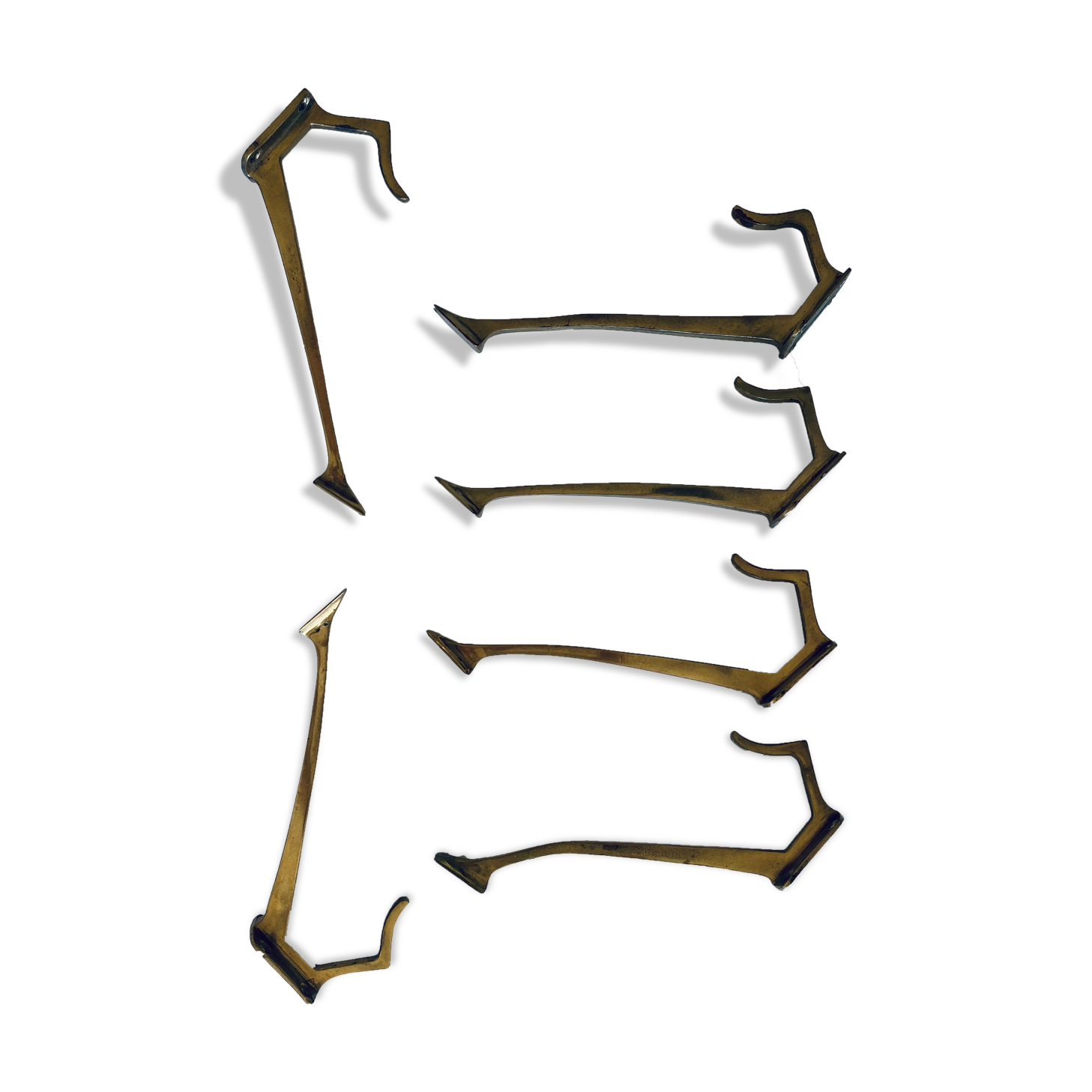 Pair of vintage brass hooks