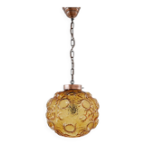 Danish Mid-Century Copper and Glass Pendant Light