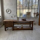 XL central island workbench oak