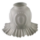 Vintage French decorative lampshade in opaque white with frilled border.