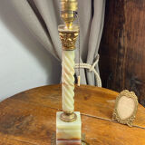 Twisted onyx and bronze lamp