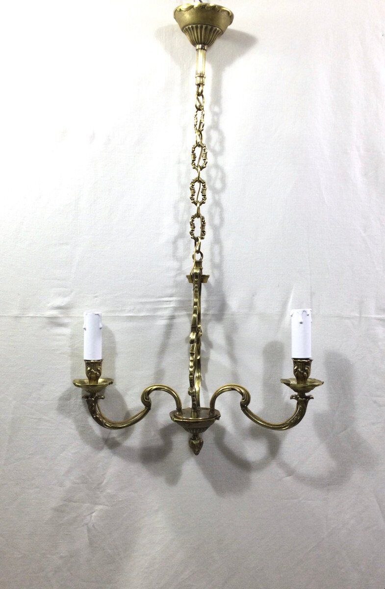 Bronze chandelier with 2 lights