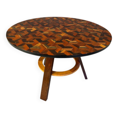 Table centrale en marqueterie art déco française, années 1930