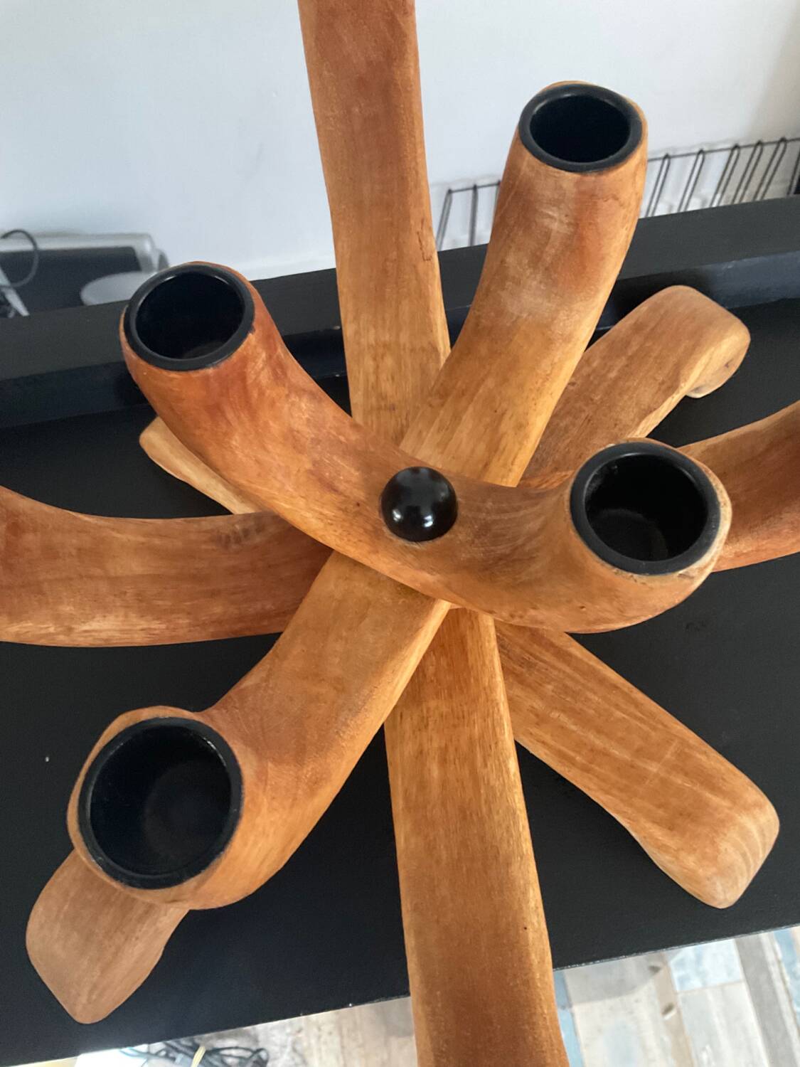 Scandinavian wooden candlestick 8 lights