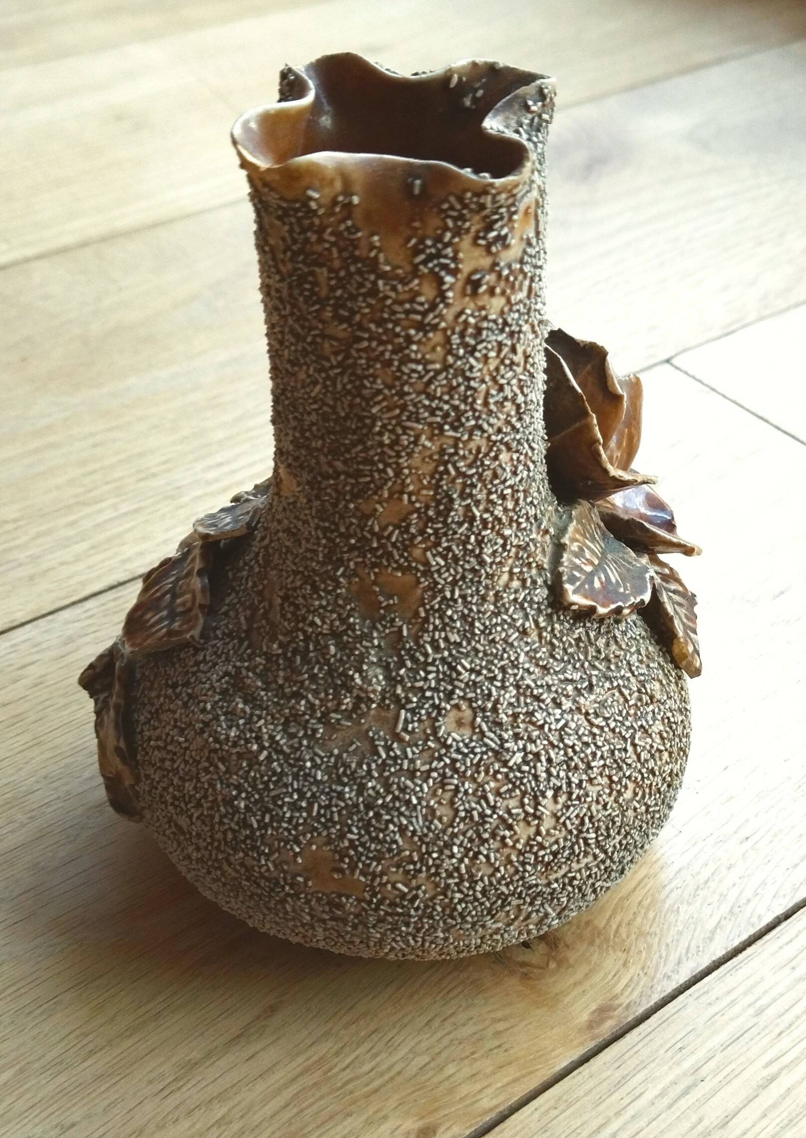 Beautiful antique majolica and slipware vase
