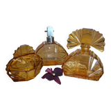 Bohemian Crystal Art Deco Toiletry Set