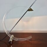 Plexiglas and brass table lamp, Italy 1980