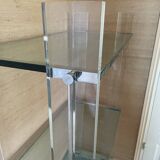Shelf with 3 shelves in glass (shelves) and plexiglass (uprights) circa 1980.