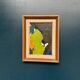Original Swedish Oil on Panel – “Abstract in Green” by Hans Oswald – Signed – Vintage and Framed – 32 × 25 cm (12.6" × 9.8")