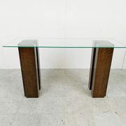 Vintage burl wood console, 1980s