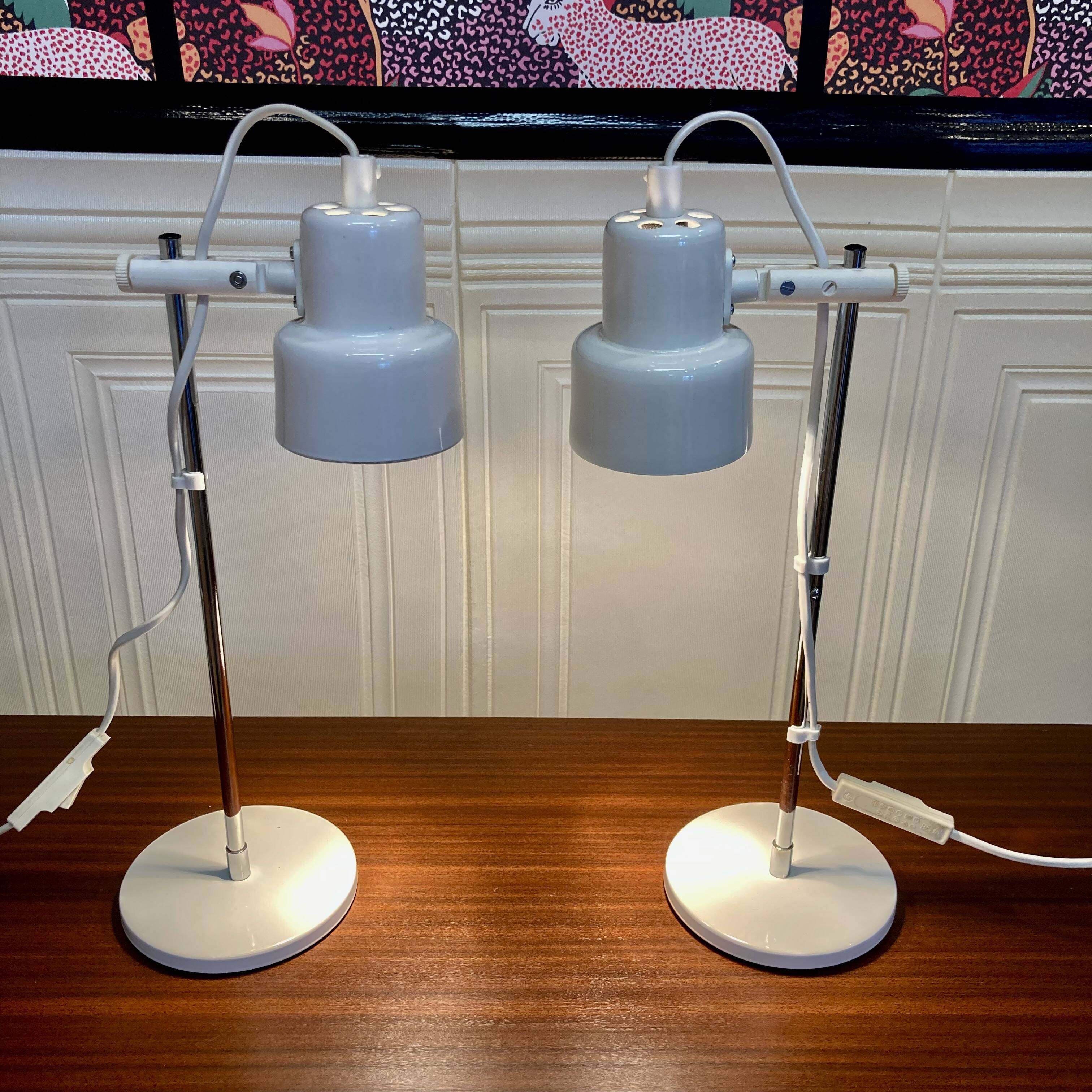 Pair of modular metal lamps Scandinavian design.