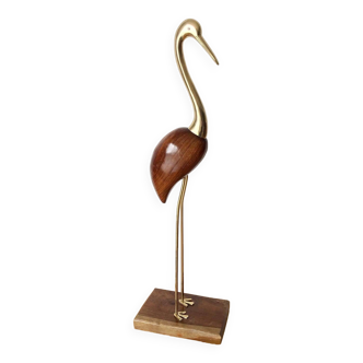 Vintage bird in brass and rosewood