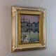 Small port town Oil on canvas