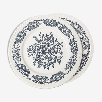 Assiettes vintage motif floral