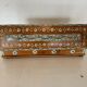 Natural wood plumier box decoration in inlay of bone marquetry