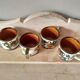 Set of 4 tea or coffee cups, Boch ceramic, Argenteuil series from the 60s