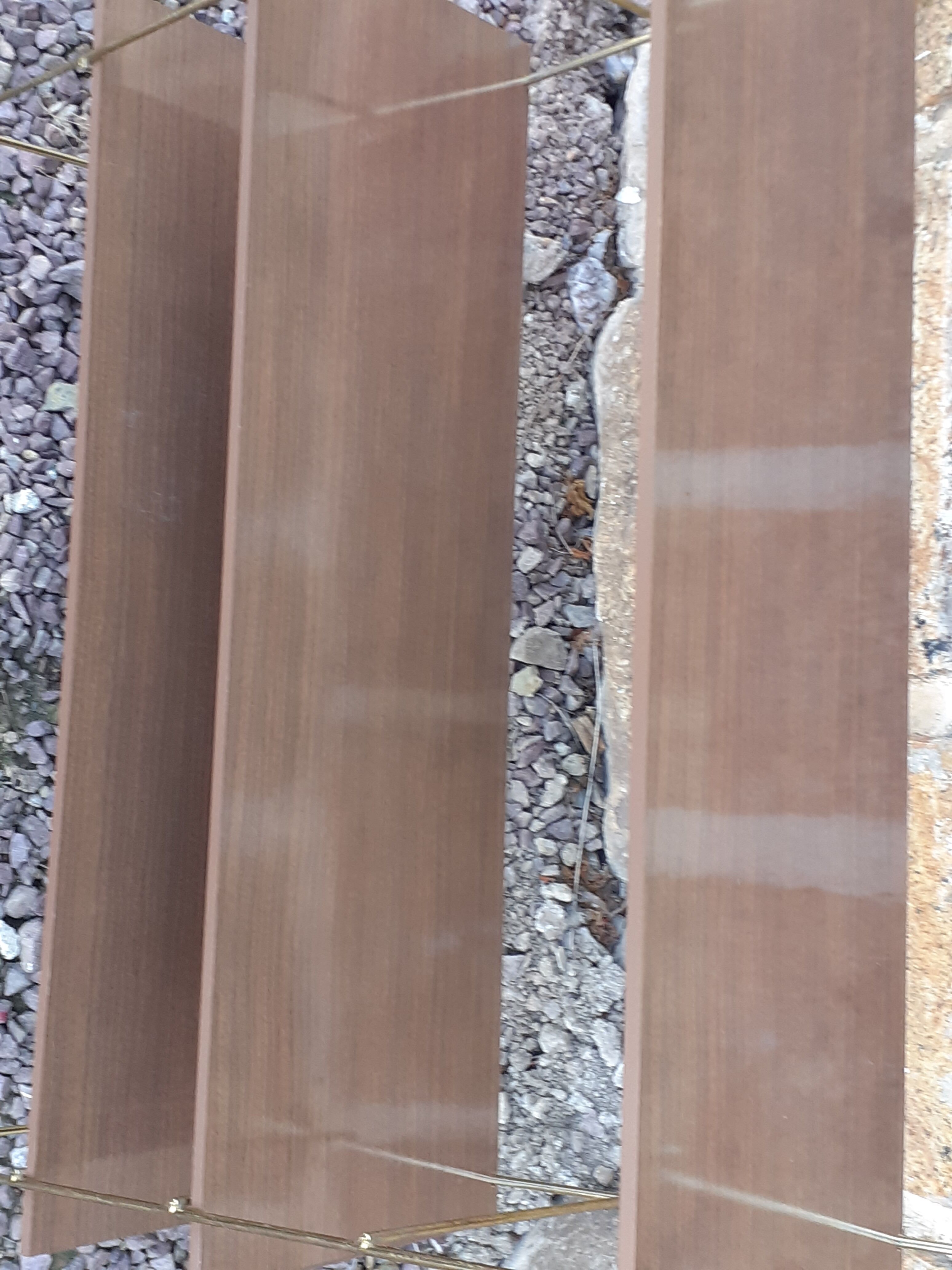 Wall floor wood and vintage gold metal xxeme