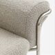 Fauteuil style vintage bouclette beige et structure chromé