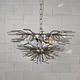 Vintage Italian crystal chandelier Venini Triedi Murano (1960s)