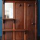 Entrance hall wardrobe in solid oak, pegged, circa 1940.