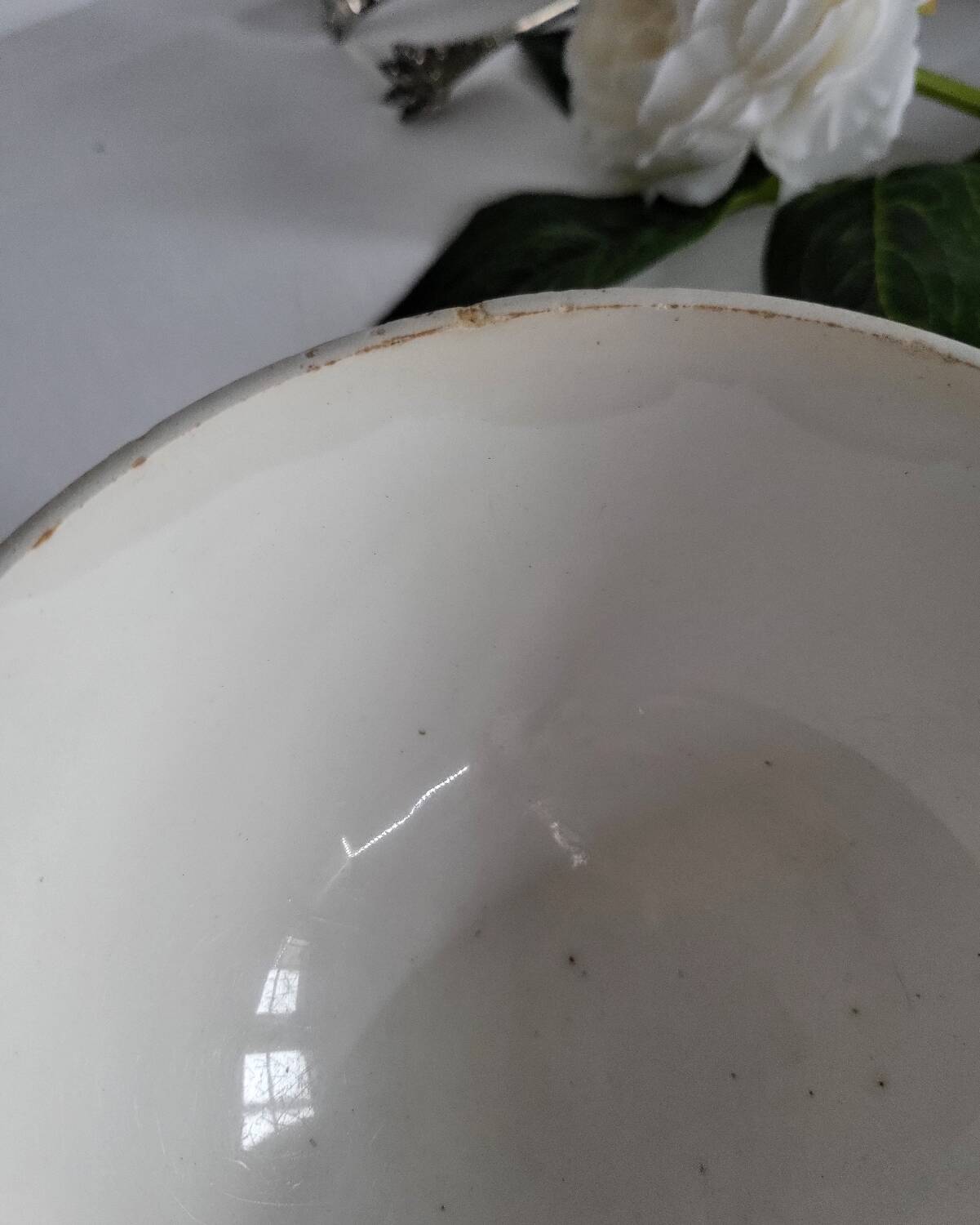 Antique faceted earthenware bowl, Digoin Badonviller