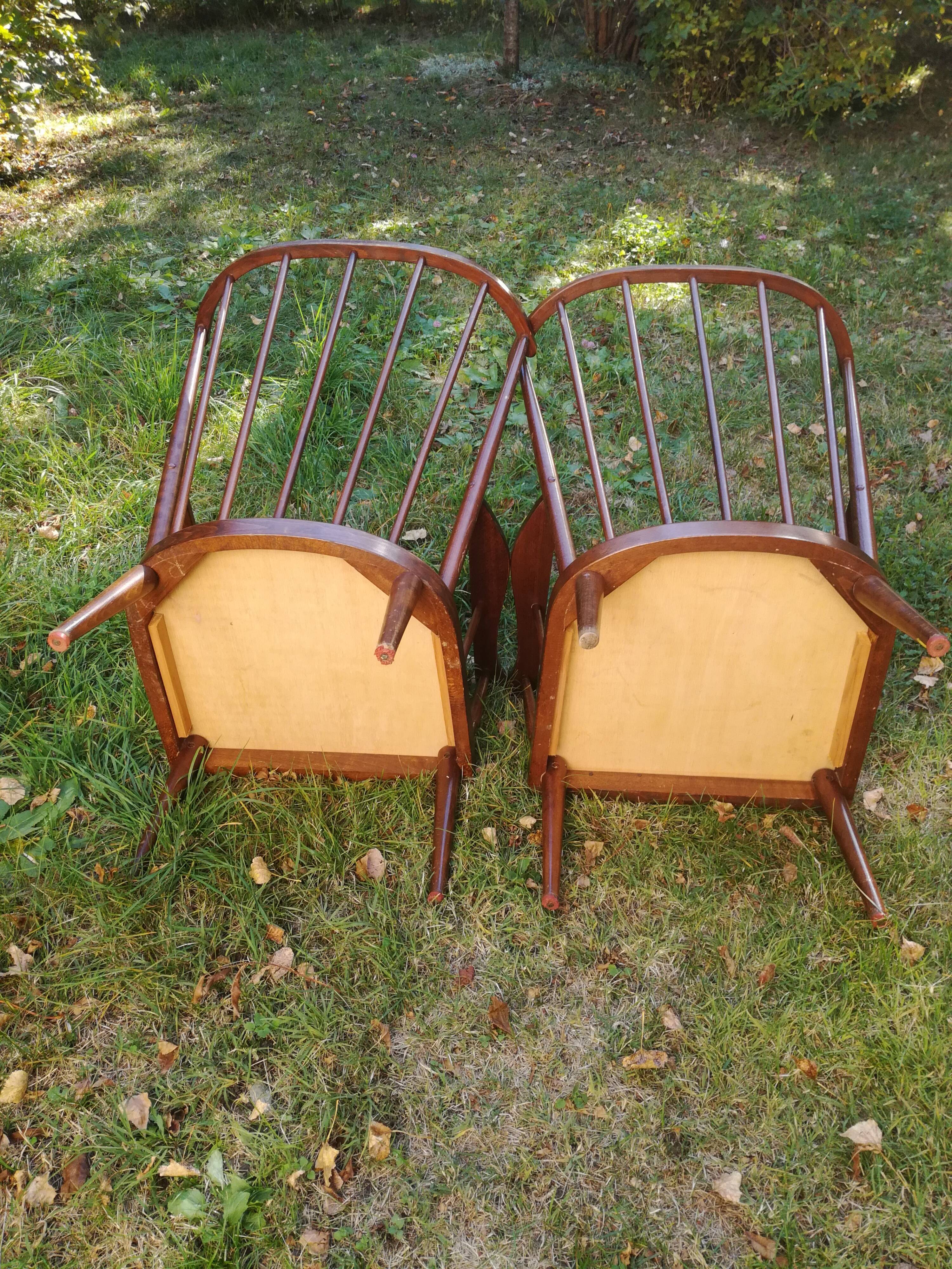 Pair of Baumann fan armchairs