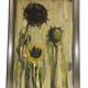 Painting / Oil Modern art, Contemporary signed C. HALFON 98. Sunflowers