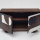 1950s Vintage Sideboard, Modernist, Walnut, Geometric Op Art Pattern